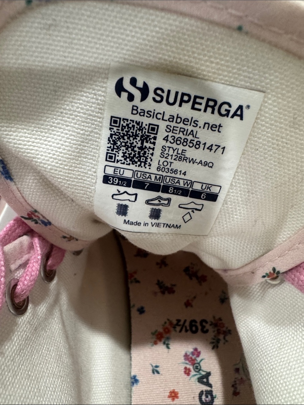 Superga Pink Floral High-Top Sneakers - Picture 11 of 13